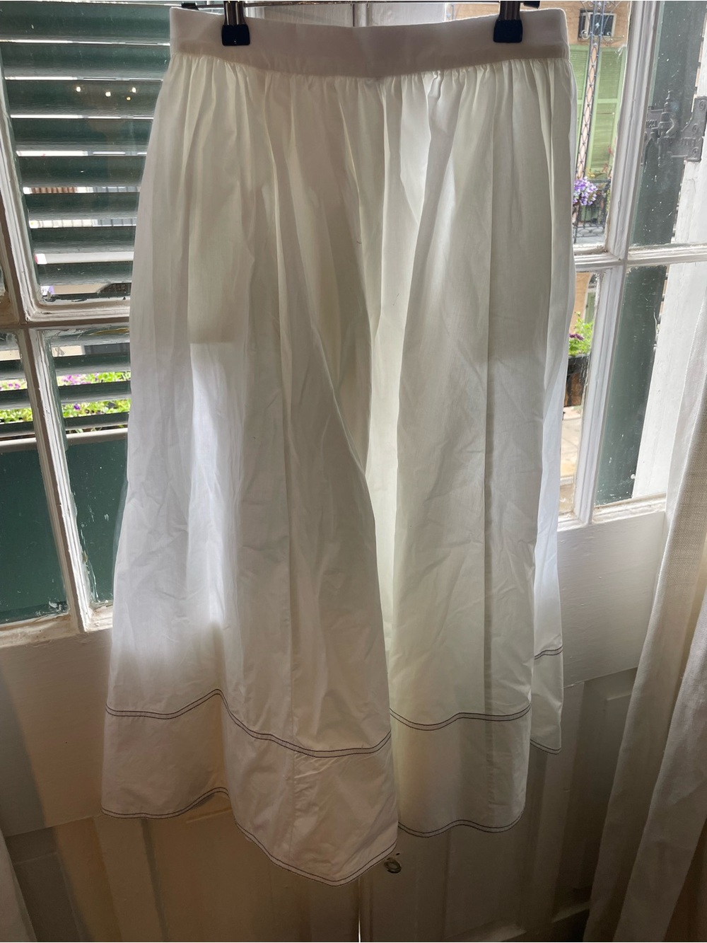 J. Crew White Cotton Elastic-Waist Skirt(NWOT)